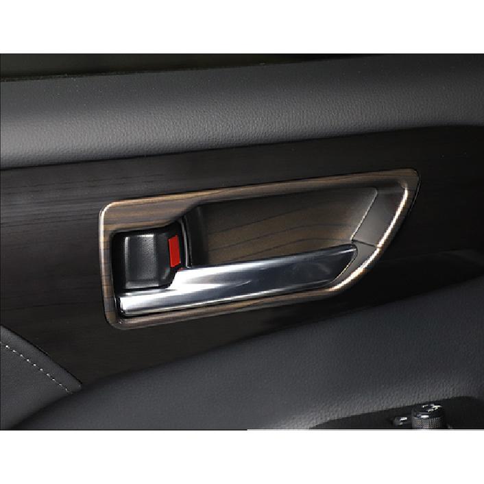For Toyot@a Highlander 20- Wood Grain Inner Car Door Handle Bowl Cover Trim