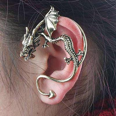 Retro Personality Domineering Stereo Dragon Kiss Ear Clip Men And Women Ear Bone Clip AVE