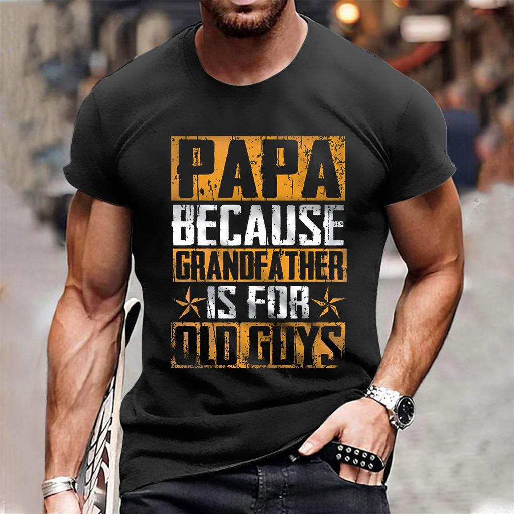 Summer Short-sleeved Round Neck Vintage Letter Print Pullover T-shirt Top