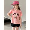 Foreign Trade Trendy Children's Clothing Summer Girls' Short-Sleeved T-Shirt Korean Style Children's Bear Baby Clothes Pure Cotton Printed Ins