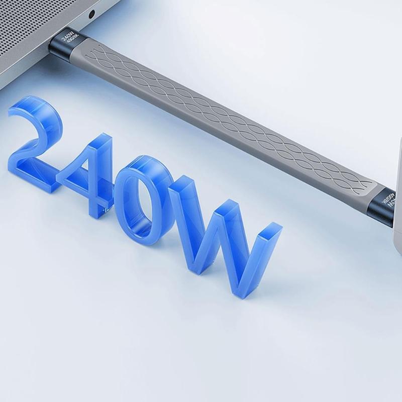 USB4 USB C Cable Short 5Inch Flat 40Gbps Data Transfer 240W Fast Charging Supports 8K Video for Phone Pad Devices