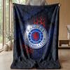 Rangers FC Weiche Flanell-Fleece-Decke Leicht Gemütlich Warm Überwurfdecke für Sofa Bett Heimdekoration