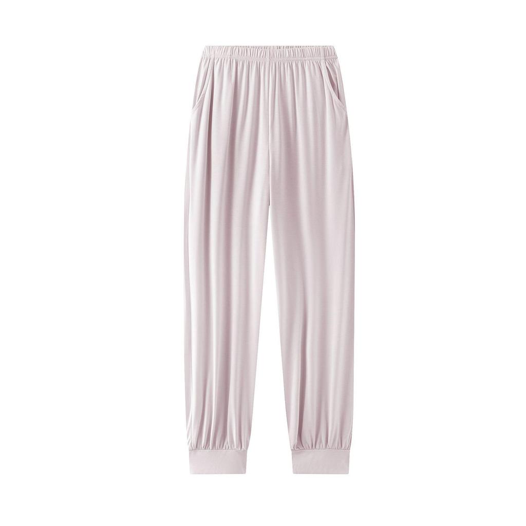 Ice Cloud Cool Feel Color-Blocked Round Neck Short Sleeve Pocket Pajamas with Cups