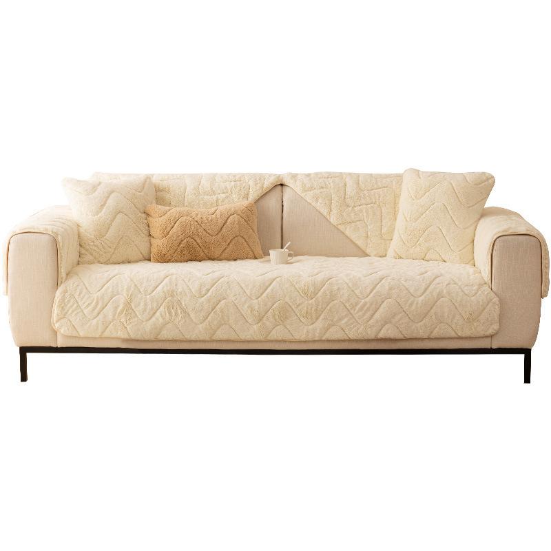 Winter Plush Sofa Cushion Thickened Non-Slip Modern Simple and High-End Leather Sofa Affordable Luxury Style All-Inclusive Imperial Concubine Cushion