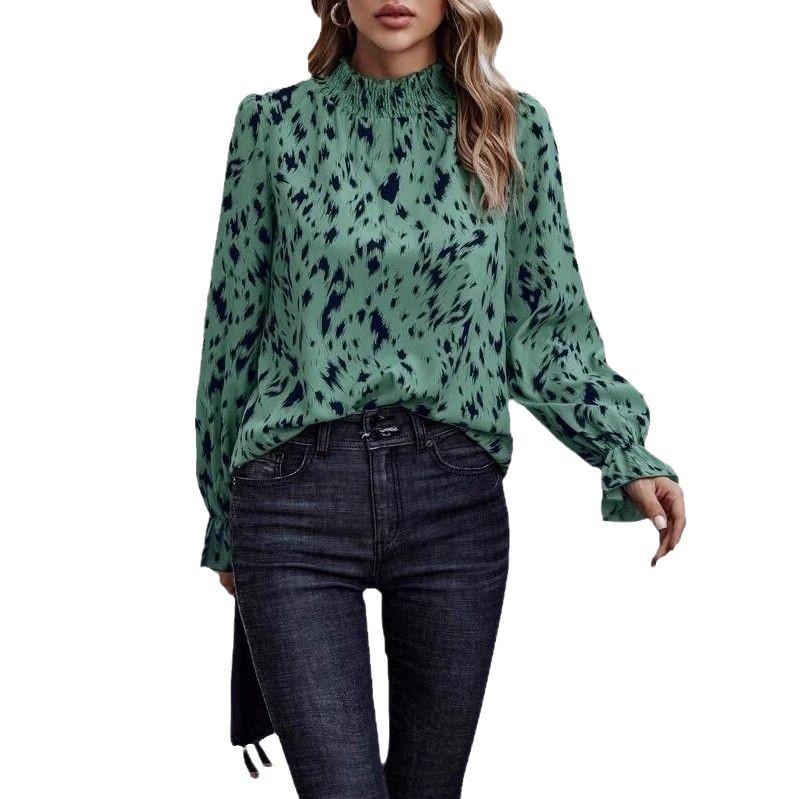 Women's Long Sleeved Shirt New Autumn and Winter Pullover Long Sleeved Semi High Neck Women's Clothing Inner and Outer Shirts