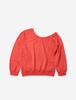 FLATWAVE IN SEOUL Kaya Unbalance Off Shoulder Sweatshirt Orange
