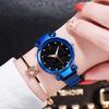 Women Round Bracelet Watch Starry Sky Analog Quartz Wristwatch with Clear Dial for Outside Office Business Meeting