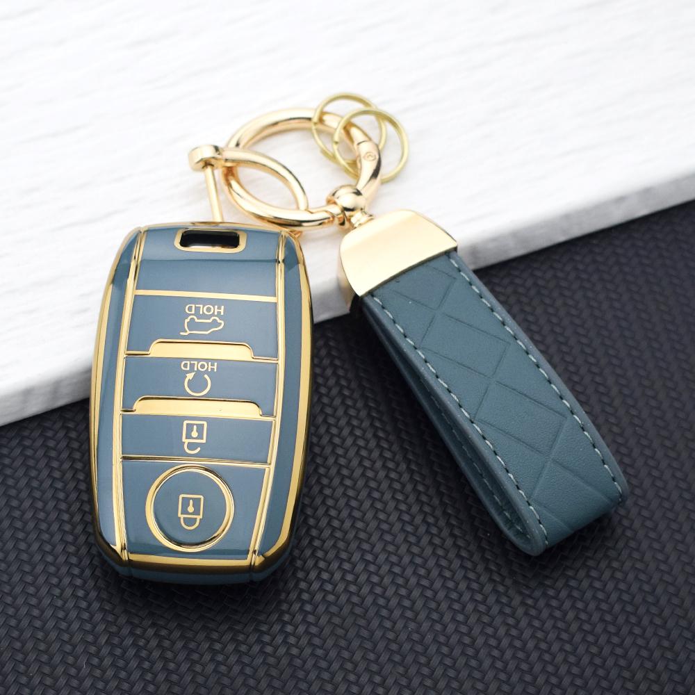 TPU Anti-Scratch Car Key Fob Cover for Kia Optima Sorento Niro Soul KX3 KX5 K3S RIO Ceed Cerato - 4 Buttons Protective Key Case