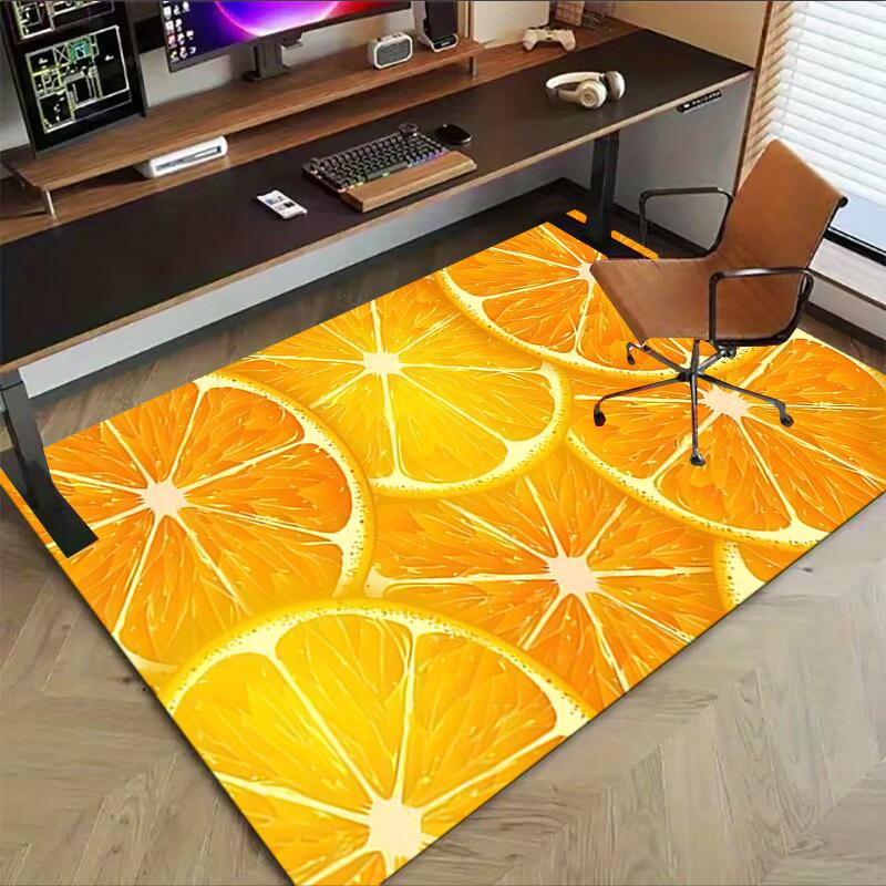 1PC orange slices Extra Large Non Slip Floor carpet, Office, family, bedroom, Studio Large Area Rug Indoor Rugs, Vibrant Colors