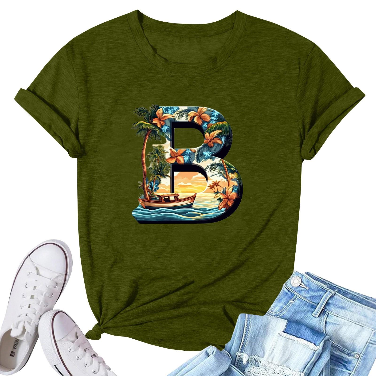 

Женская модная повседневная плиссированная футболка с коротким рукавом с принтом L армия зеленый