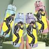 1PC Dancing Singer Silhouette 750ml Color Plastic Sports Water Bottle Leakproof Flip Straw Lid Suitable for Sports Office Home Use