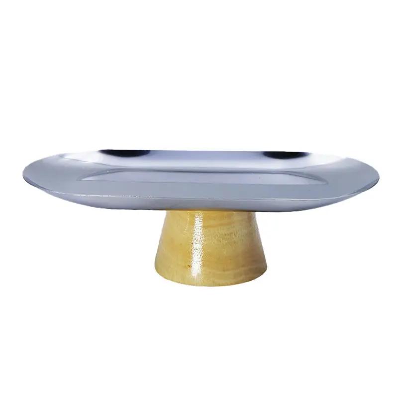 

Solid wood tray Nordic style high foot tray high appearance horizontal desktop finishing storage tray porch storage table simple