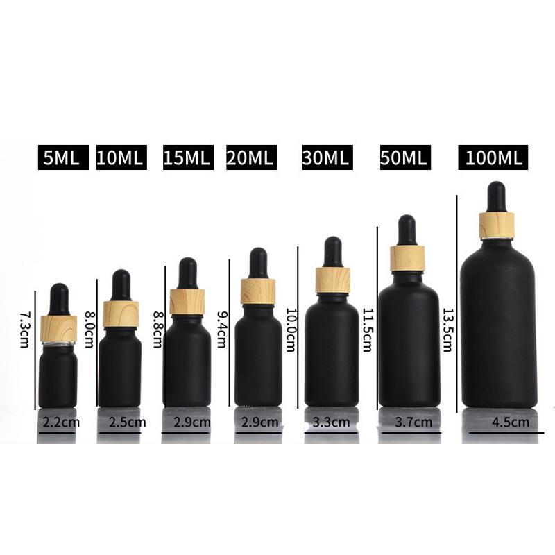 5ml Matt-Schwarze Glas-Tropfflasche für Ätherische Öle & Seren
