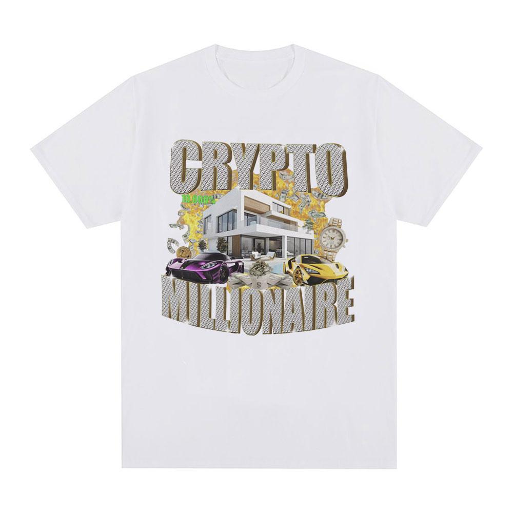 Crypto Millionaire Funny Meme T Shirts Men Women Clothing Casual Cotton Short Sleeve T-shirt Hip Hop Vintage Oversized T-shirts