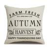 Thanksgiving Linen Pillowcase Autumn Pumpkin Print Pillow Cushion Cover
