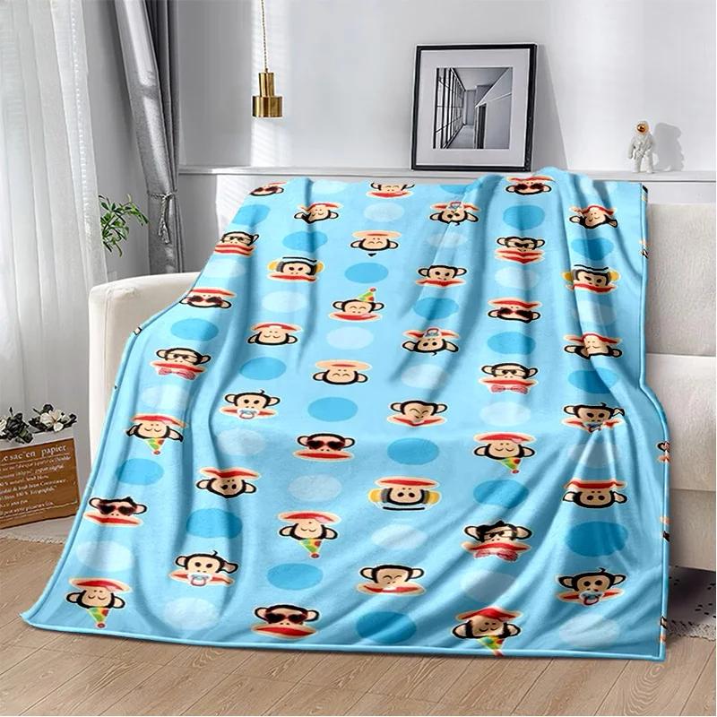 P-Paul Frank-k Flannel Portable Blanket for Children's Picnic in Living Room Bedroom Sofa Bed Ideal Birthday Gift