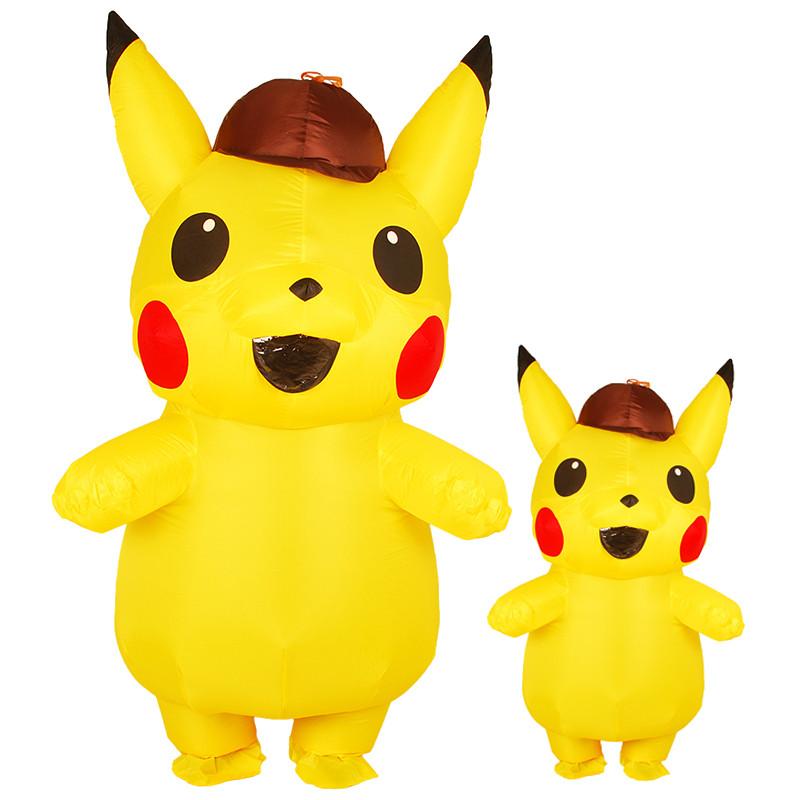 Vielseitiges aufblasbares Kostüm Detektiv Pikachu für Kinder und Erwachsene mit zeitlosem Charme für jeden Anlass