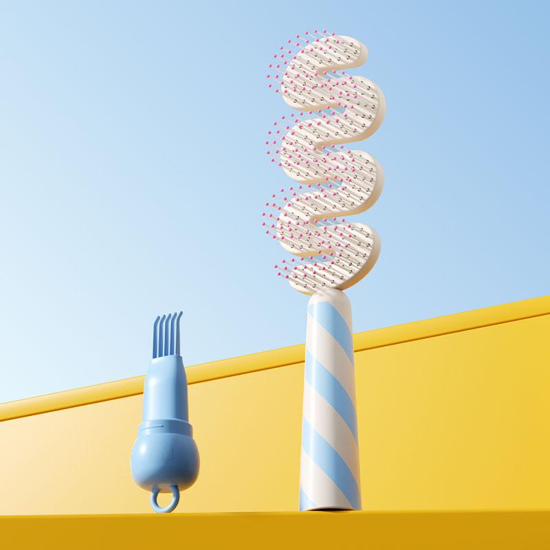 Women s Dopamine Airbag Cushion Comb: Scalp Volumizing, Massage, Rib Design for Wet & Dry Use, Curling