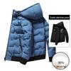 Men's Reversible White Duck Down Puffer Jacket: Short, Hooded, Solid Color, Warm, Windproof for Autumn and Winter