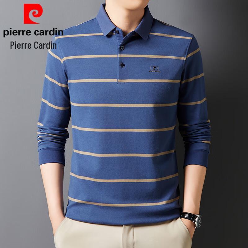 

Pierre Cardin Men s Striped Color-Block Long Sleeve Polo Shirt