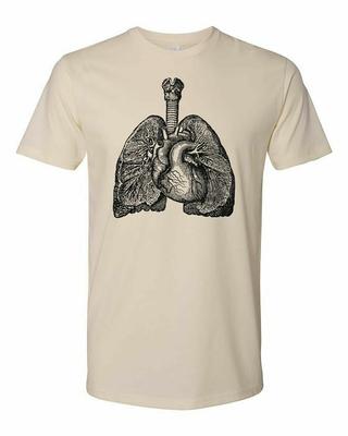 Cottage Cult Clothing Tee T Shirt Cotton Medical Anatomy Victorian Art Lungs #4