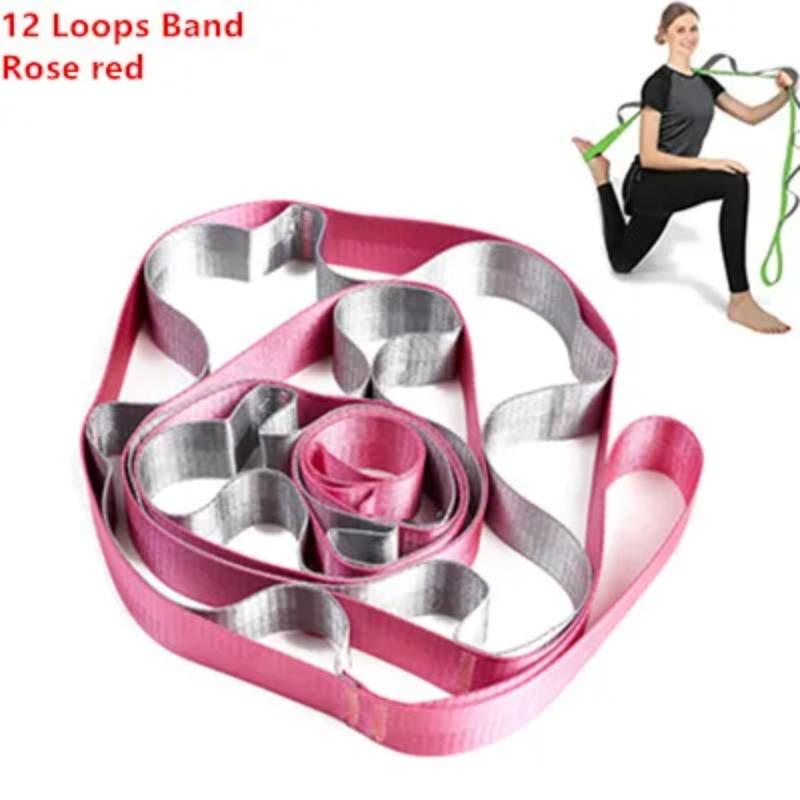Yoga Strap Stretch Straps 12-segment Yoga Belt for Physical Therapy Pilates Dance Gymnastics Stretching Fitness Band Non-Elastic