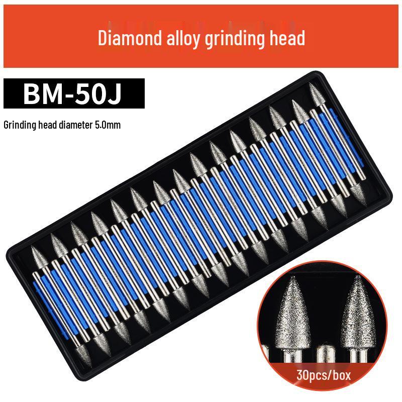 3mm Diamant-Karborund-Schleifkopf für Elektro-/Druckluftschleifer - Kugelförmige Nadel zum Gravieren & Aufbohren