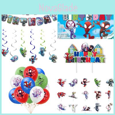High-quality Spider-man Party Set Latex Balloons Cake Inserts And More