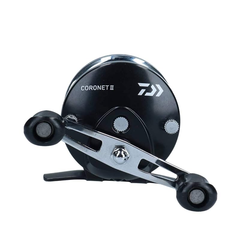 Daiwa Coronet 2 Naviják na ledový rybolov, Černý, Pravoruký (Model 2020)