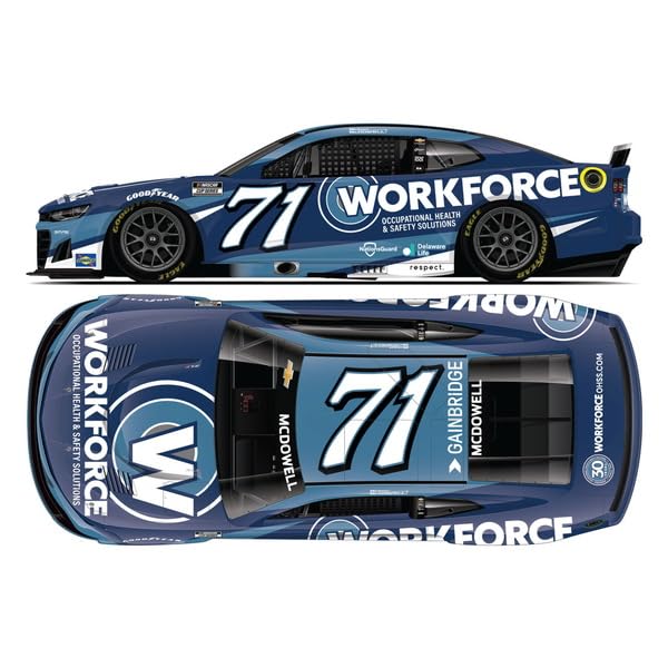 Kyosho Lionel Racing NASCAR CUP Cup Scale WORKFORCE 2025 Chevrolet Camaro ZL1 Michael McDowell Finished Model LR323512 (NASCAR Series) 1/64 #71