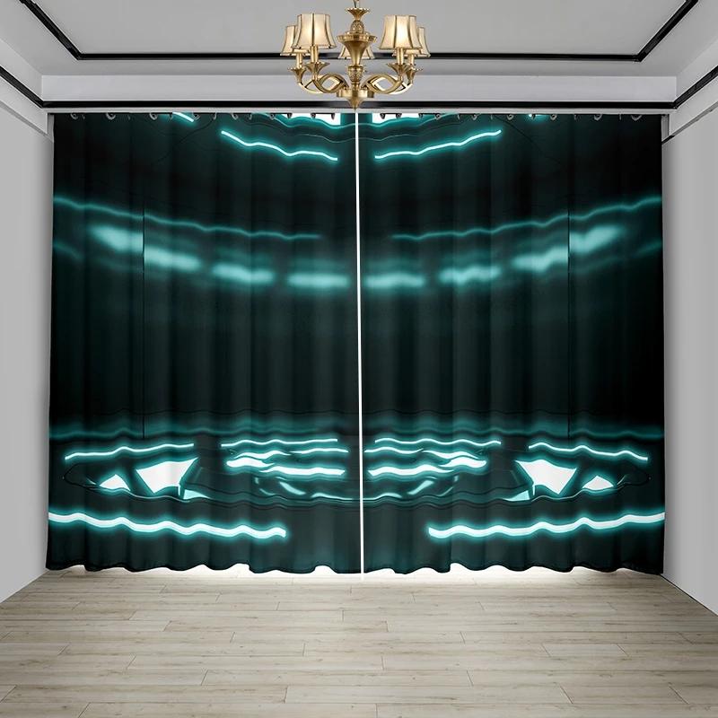 Nordic Ins Style Technology Sense Curtain Background Ktv Network Cafe Gaming Room Bedroom High Shading New Pattern Curtains Made Of Polyester Decor