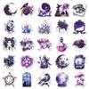 50 Holographic Witch Stickers: Waterproof Halloween Magic Film Sheets