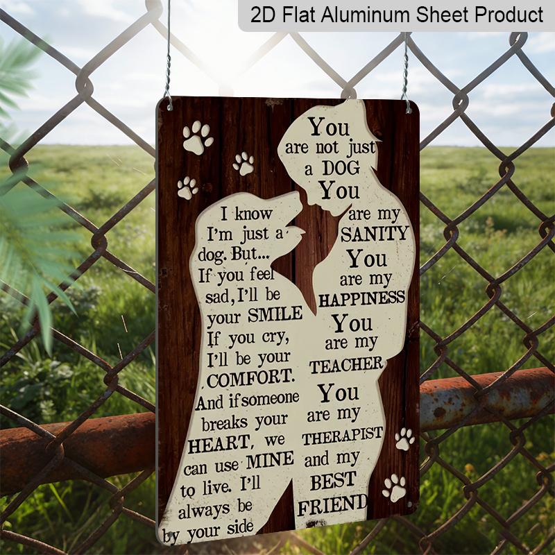 2D Flat - 1pc of Vintage Aluminium Metal Sign for Dog Lovers - Perfect Wall Art Decoration for Home, Living Room, Backyard, Veterinary Clinic, or