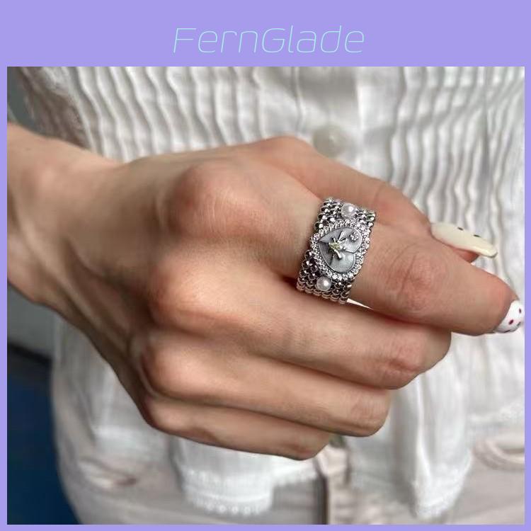 Heart Wide Gold Plated Adjustable Ring With Diamond Accents For Women And Men