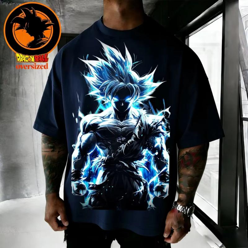 

2026 Summer Dragon Ball Retro Pure Cotton Mens Tshirt Wukong Printed Oversized Casual Shirt Unisex Parentchild Suit S