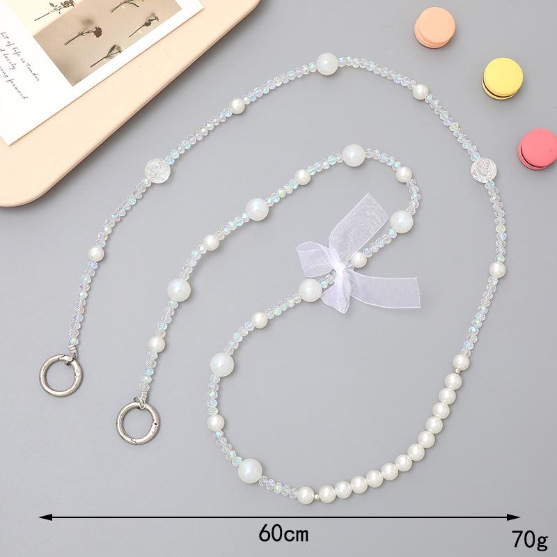 Yi Lian Acrylic Beaded Phone Chain: Pearl Crossbody Strap Charm for Women