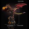 1439PCS Mechanical Fire Dragon Blocks Mythical Creatures Series Light Connectable Animal Model Creative 3D Desk Decor Gift