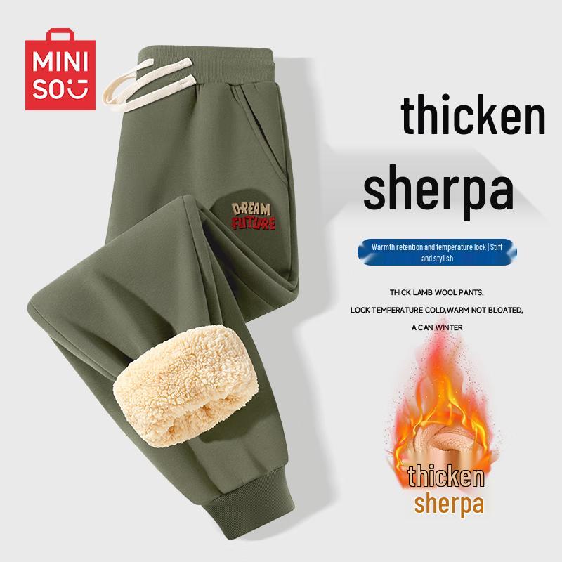 

MINISO Men s Heavyweight Plush Lined Jogger Pants