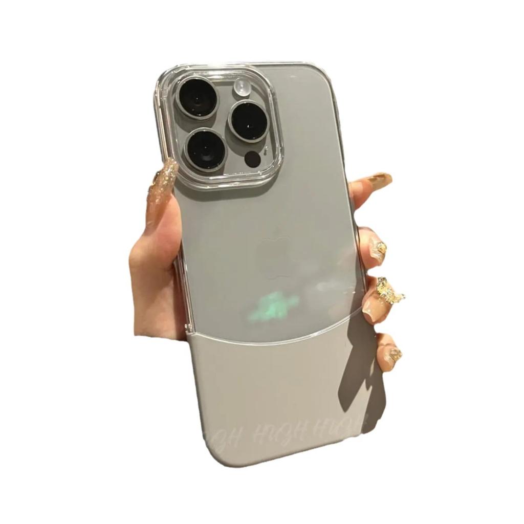 Up and Down Splicing Is Suitable for Apple 16promax Contrasting Phone Case IPhone 15 Removable Back Panel Transparent