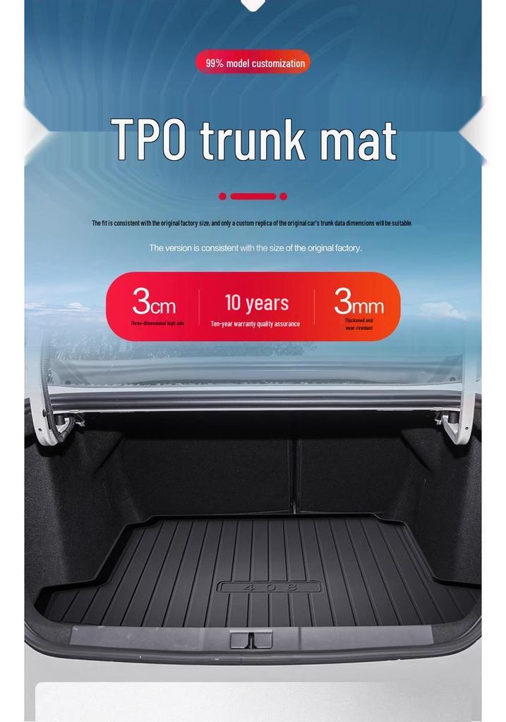 Peugeot New 408 Trunk Mat Interior Accessories