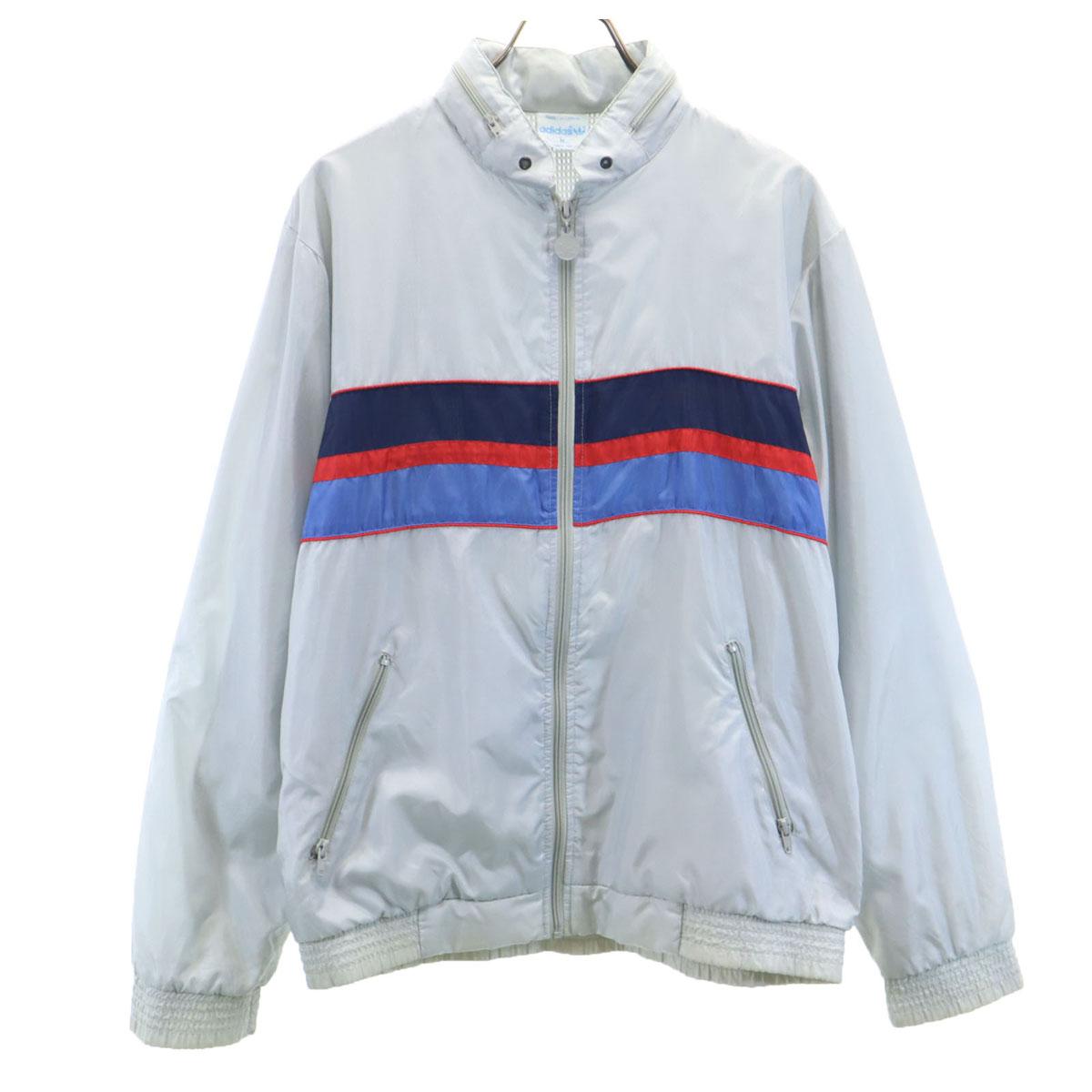 

adidas 80-е винтажная нейлоновая куртка с логотипом Trefoil M Серебристая Толстовка Мужская Б/у