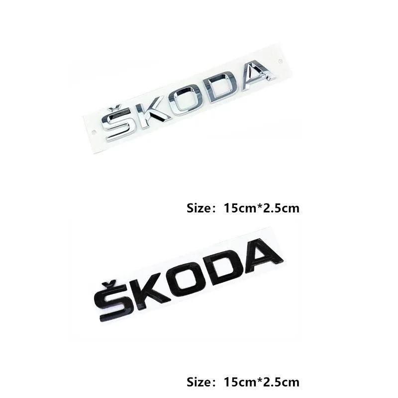 JBIW9 Car Rear Trunk Emblem Stickers Side Badge Accessories for Skoda 4x4 Logo Octavia A7 Tour RS Rapid Kodiaq Superb Kamiq Yeti Karoq