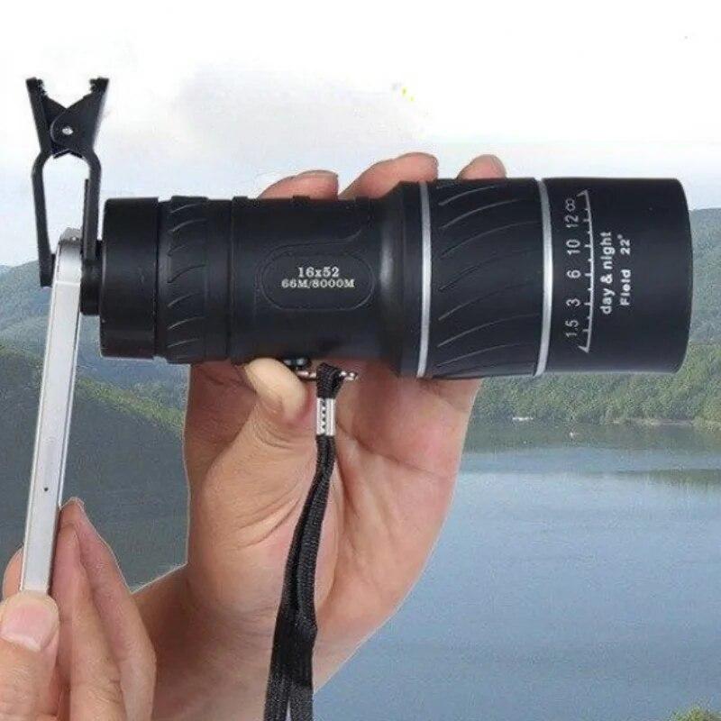 16x52 HD Military Monocular Telescope Portable Zoom Binoculars for Night Hunting Outdoor Big Vision Professional