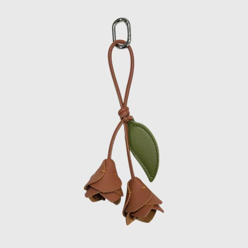 Modischer Niedlicher Tulpen Schlüsselanhänger Hohe Qualität PU-Leder Bunter Blumen Anhänger für Handtaschen Dekoration