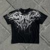 Men and Women's Short Sleeve Gothic Clothes, Retro T-Shirt, Hip-Hop, Round Neck, Oversized, Street Wear, Fashion, Y2K, New, 2024