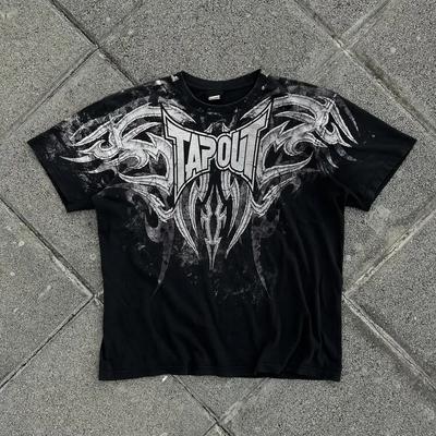 Men and Women's Short Sleeve Gothic Clothes, Retro T-Shirt, Hip-Hop, Round Neck, Oversized, Street Wear, Fashion, Y2K, New, 2024