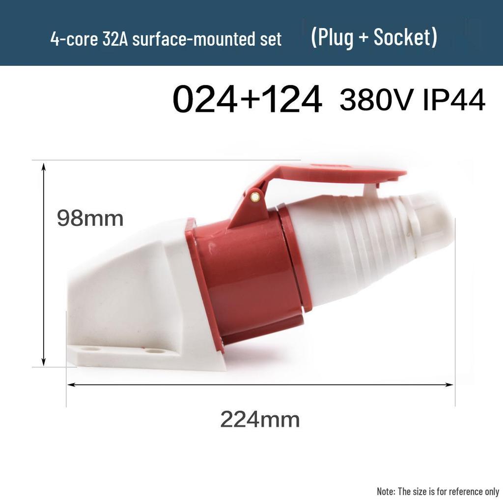Wasserdichter explosionsgeschützter Luftfahrtstecker und -buchse | Dreiphasig, 3-adrig/4-adrig, 5-polig, 16A/32A Stecker