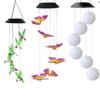 Solar Chime Wind Lights Colorful Rice Ball Color Changing Butterfly Bee Angel