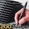 Fine Tip Dual-Ended Black Oil-Based Marker: Waterproof, Fade-Resistant Art Pen for Student Outlining