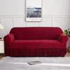 Double Sofa with Large Skirt Daybed Cover Solid Color Elastic Full Coverage Sofa Cover Fabric Dust Proof Sofa Towel Covers